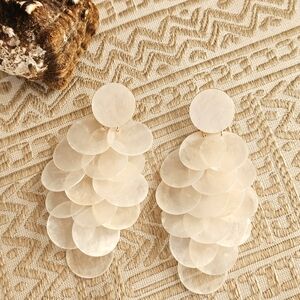Piper K Mother of Pearl Disc Chandelier Earring